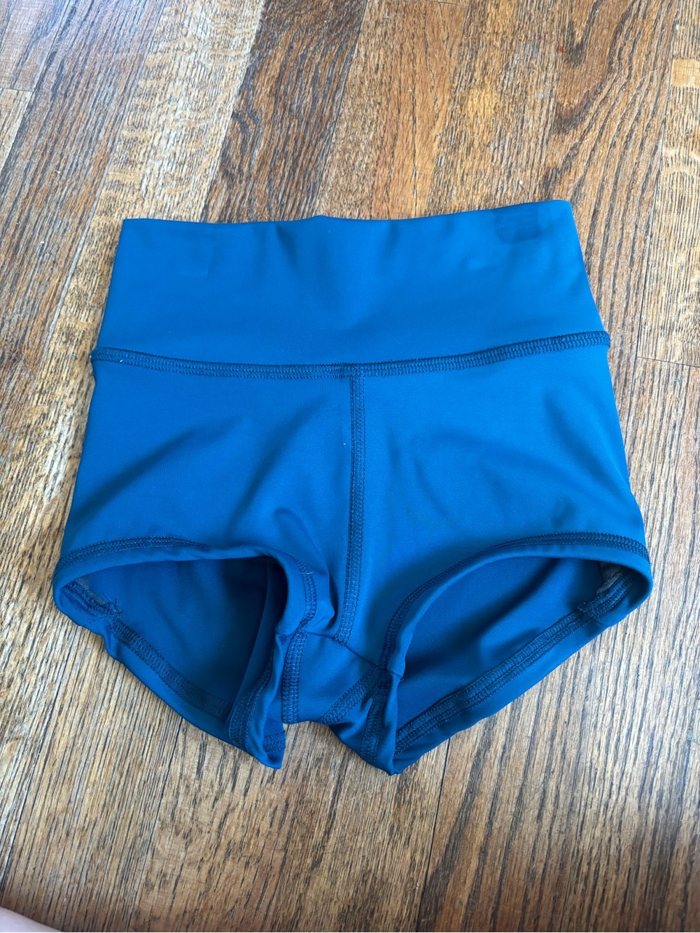 Kids High-Rise Athletic Shorts in Teal Blue